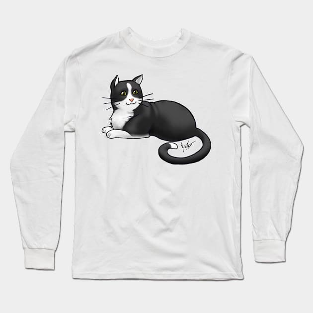 Cat - American Shorthair - Tuxedo Long Sleeve T-Shirt by Jen's Dogs Custom Gifts and Designs